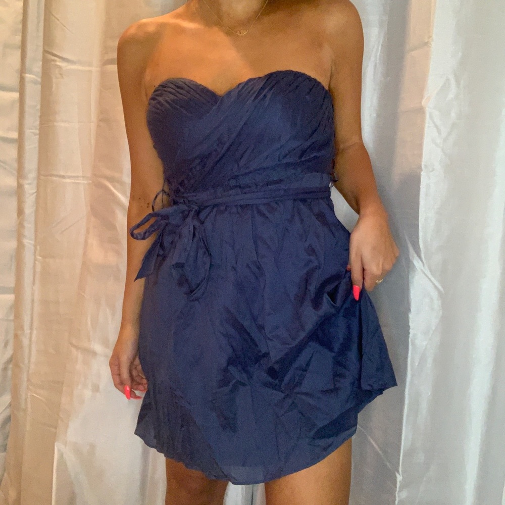 Express flowy navy mini dress